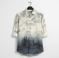 Dark Fantasy Toile Print Button-Down Shirt for Men